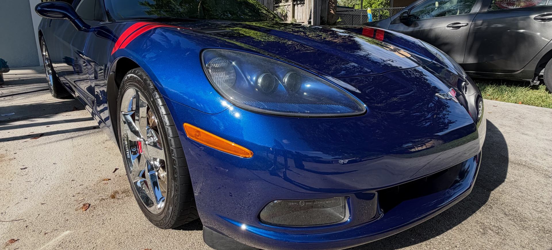 Blue Corvette after a full detail